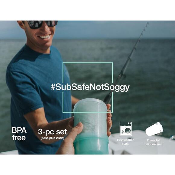 NWT SubSafe Waterproof Food Storage Container, Charcoal Grey, BPA-Free - Picture 1 of 7